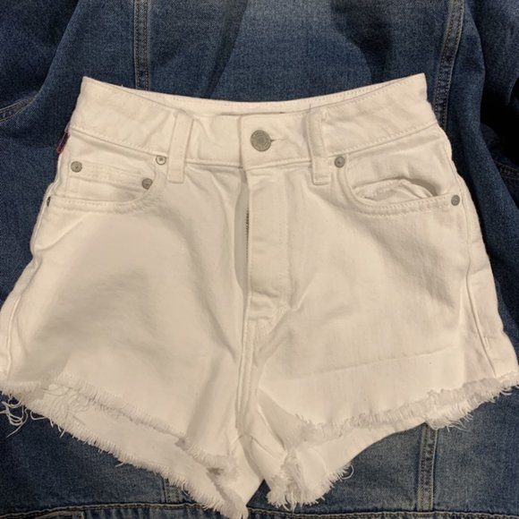 Sunday Best Aritzia White denim shorts - Picture 1 of 5